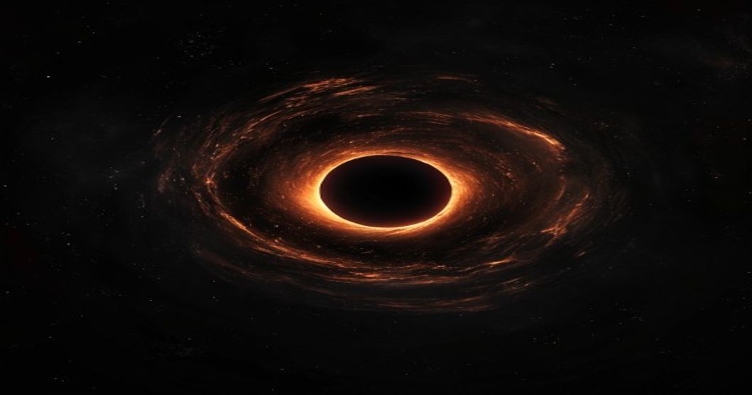 Sombra de agujero negro supermasivo M87 con disco de acreción incandescente fotografiado por el Event Horizon Telescope en 2019